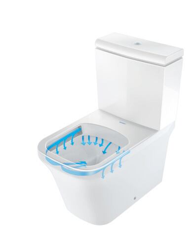 Stand WC für Kombination, 2155090000 Weiß Hochglanz, Spülwassermenge: 4,5 l