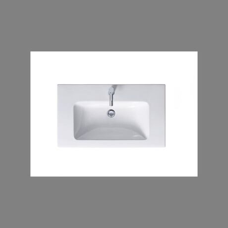 Waschtisch Compact, 2342830000 Weiß Hochglanz, Anzahl Waschplätze: 1 Mitte, Anzahl Hahnlöcher pro Waschplatz: 1 Mitte