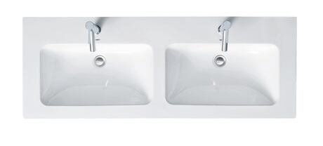Doppelwaschtisch, 2336130000 Weiß Hochglanz, Anzahl Waschplätze: 2 Links, Rechts, Anzahl Hahnlöcher pro Waschplatz: 1 Mitte