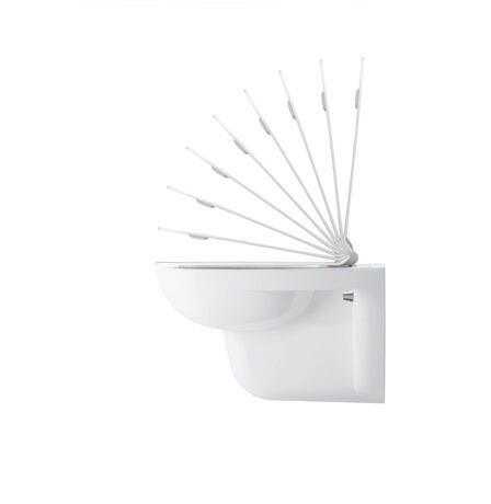 Wall-mounted toilet, 25350900002 White High Gloss, Flush water quantity: 4,5 l
