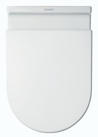 Toilet seat, 0063810000 Shape: D-shaped, White High Gloss, Hinge colour: Stainless steel, Wrap over
