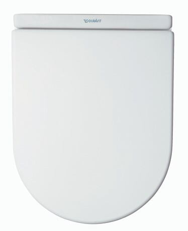Toilet Seat, 0063810000 Shape: D-shaped, White High Gloss, Hinge color: Stainless Steel, Wrap over