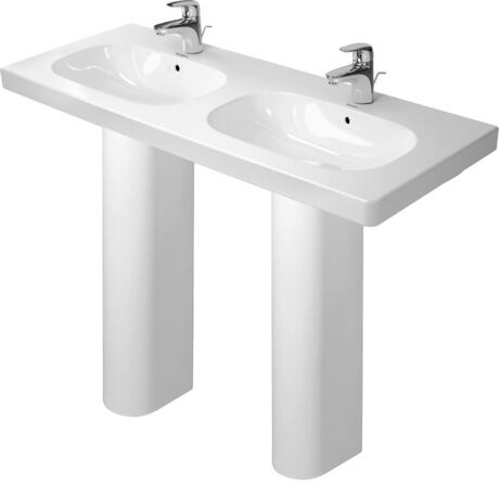 Double washbasin, 03481200002 White High Gloss, Rectangular, Number of washing areas: 2 Middle, Number of faucet holes per wash area: 1 Middle