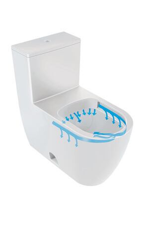 One-piece toilet, 2173010001 White High Gloss, Dual Flush, Flush water quantity: 5/3,5 l, Flush operation position: Top