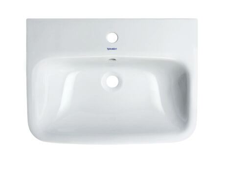 Håndvask, 2319600000 Hvid Højglans, rektangulære, Antal vaske: 1 Midten, Antal hanehuller: 1 Midten