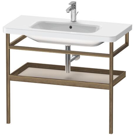 Console, DS988309177 Pedestal color: American Walnut, Solid wood, Shelf color: Taupe, Engineered wood