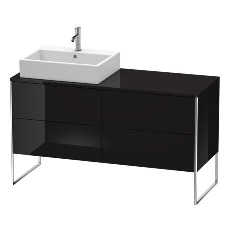 Mueble bajo lavabo al suelo con encimera, XS4923L4040 Negro Brillante, Lacado