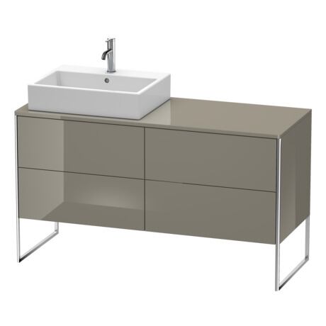 Mueble bajo lavabo al suelo con encimera, XS4923L8989 Franela gris Brillante, Lacado