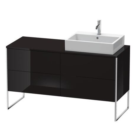 Mueble bajo lavabo al suelo con encimera, XS4923R4040 Negro Brillante, Lacado