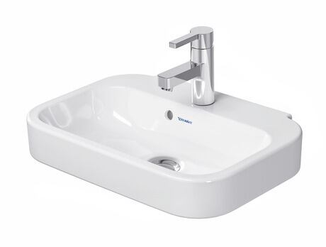 Handwaschbecken, 0709500000 Weiß Hochglanz, Anzahl Waschplätze: 1 Mitte, Anzahl Hahnlöcher pro Waschplatz: 1 Mitte