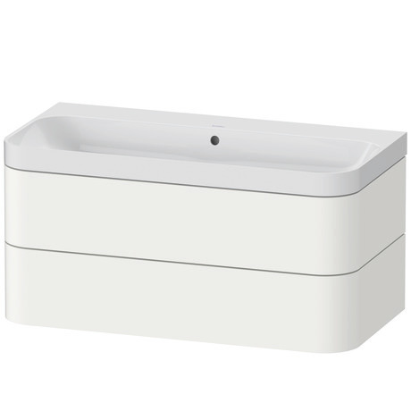 c-shaped Vanity, HP4348N3636 White Satin Matte, Lacquer