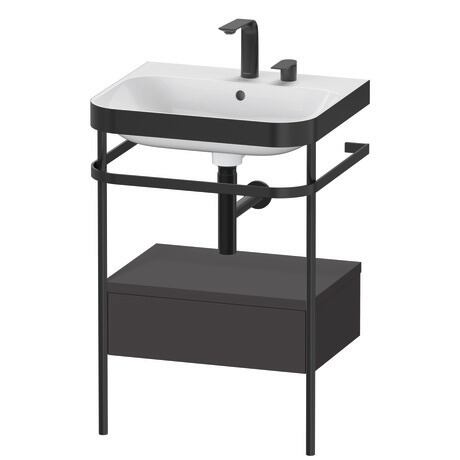 c-bonded set with metal console and drawer, HP4740E8080 Graphite Super Matt, Decor, Shelf material: Highly compressed three-layer chipboard