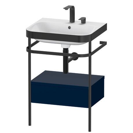 c-bonded set with metal console and drawer, HP4740E9898 Night blue Satin Matt, Lacquer, Shelf material: Highly compressed MDF panel