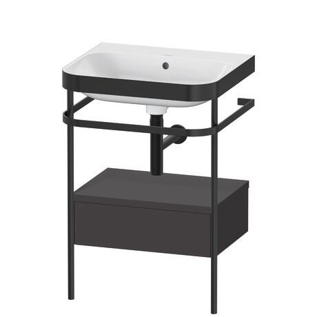 c-bonded set with metal console and drawer, HP4740N8080 Graphite Super Matt, Decor, Shelf material: Highly compressed three-layer chipboard