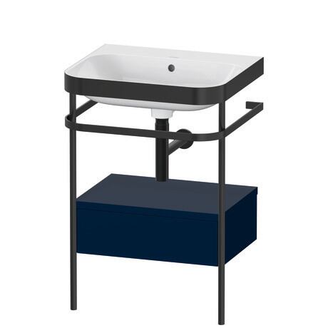 c-bonded set with metal console and drawer, HP4740N9898 Night blue Satin Matt, Lacquer, Shelf material: Highly compressed MDF panel