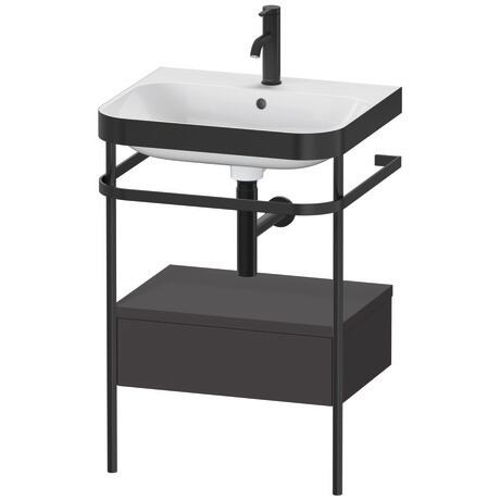 c-bonded set with metal console and drawer, HP4740O8080 Graphite Super Matt, Decor, Shelf material: Highly compressed three-layer chipboard