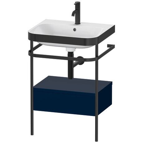 c-bonded set with metal console and drawer, HP4740O9898 Night blue Satin Matt, Lacquer, Shelf material: Highly compressed MDF panel