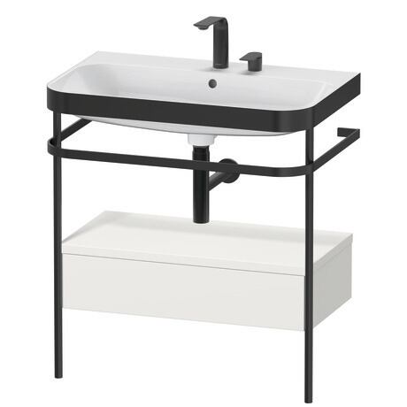 c-bonded set with metal console and drawer, HP4742E3939 Nordic white Satin Matt, Lacquer, Shelf material: Highly compressed MDF panel