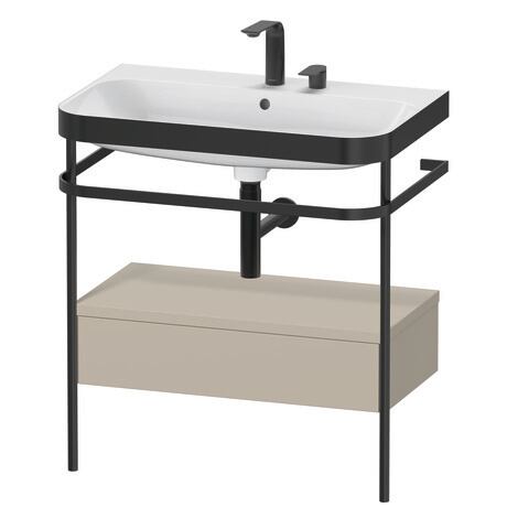 c-bonded set with metal console and drawer, HP4742E6060 taupe Satin Matt, Lacquer, Shelf material: Highly compressed MDF panel