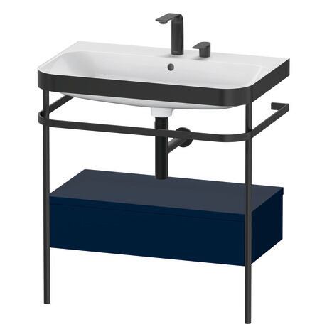c-bonded set with metal console and drawer, HP4742E9898 Night blue Satin Matt, Lacquer, Shelf material: Highly compressed MDF panel