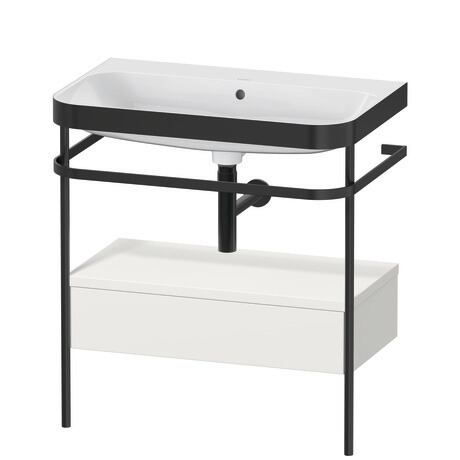 c-bonded set with metal console and drawer, HP4742N3939 Nordic white Satin Matt, Lacquer, Shelf material: Highly compressed MDF panel