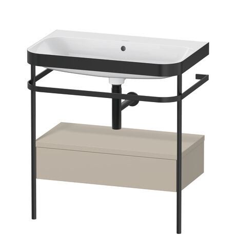 c-bonded set with metal console and drawer, HP4742N6060 taupe Satin Matt, Lacquer, Shelf material: Highly compressed MDF panel