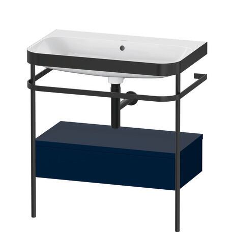 c-bonded set with metal console and drawer, HP4742N9898 Night blue Satin Matt, Lacquer, Shelf material: Highly compressed MDF panel