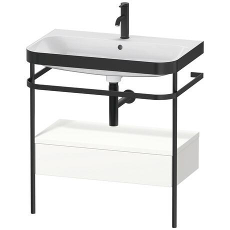 c-bonded set with metal console and drawer, HP4742O3636 White Satin Matt, Lacquer, Shelf material: Highly compressed MDF panel