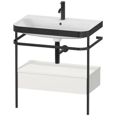 c-bonded set with metal console and drawer, HP4742O3939 Nordic white Satin Matt, Lacquer, Shelf material: Highly compressed MDF panel