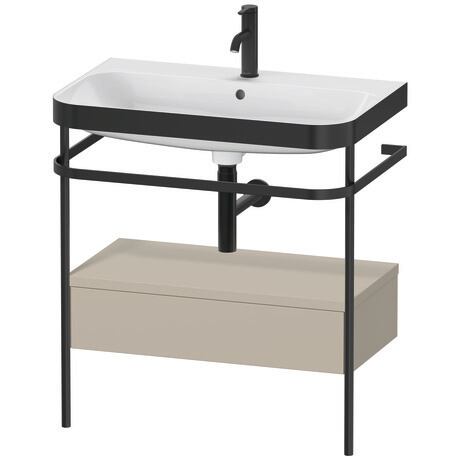 c-bonded set with metal console and drawer, HP4742O6060 taupe Satin Matt, Lacquer, Shelf material: Highly compressed MDF panel
