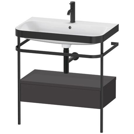 c-bonded set with metal console and drawer, HP4742O8080 Graphite Super Matt, Decor, Shelf material: Highly compressed three-layer chipboard