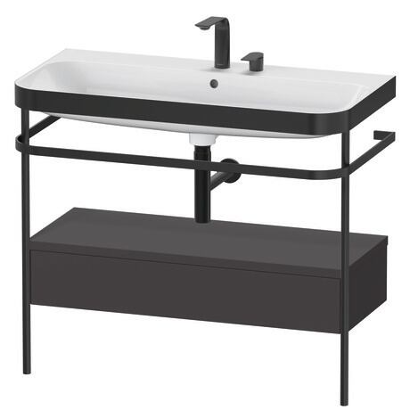 c-bonded set with metal console and drawer, HP4743E8080 Graphite Super Matt, Decor, Shelf material: Highly compressed three-layer chipboard
