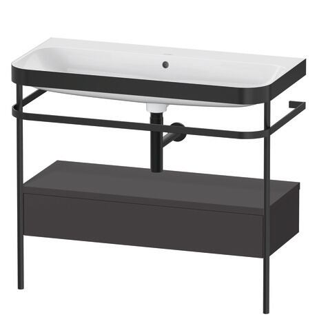 c-bonded set with metal console and drawer, HP4743N8080 Graphite Super Matt, Decor, Shelf material: Highly compressed three-layer chipboard