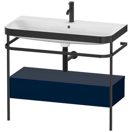 c-bonded set with metal console and drawer, HP4743O9898 Night blue Satin Matt, Lacquer, Shelf material: Highly compressed MDF panel