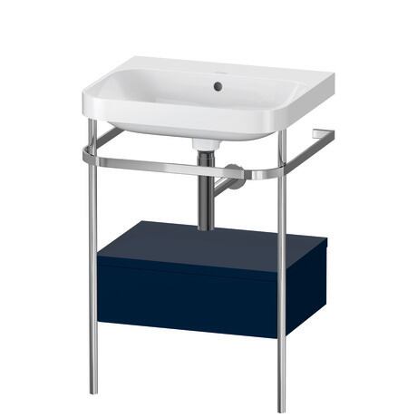 c-shaped Set with metal console and drawer, HP4840N9898 Night blue Satin Matt, Lacquer, Shelf material: Highly compressed MDF panel