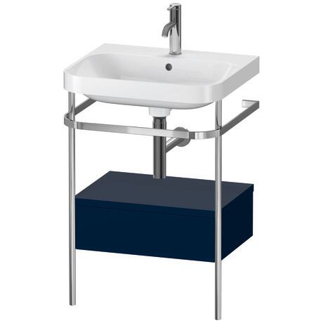 c-shaped Set with metal console and drawer, HP4840O9898 Night blue Satin Matt, Lacquer, Shelf material: Highly compressed MDF panel