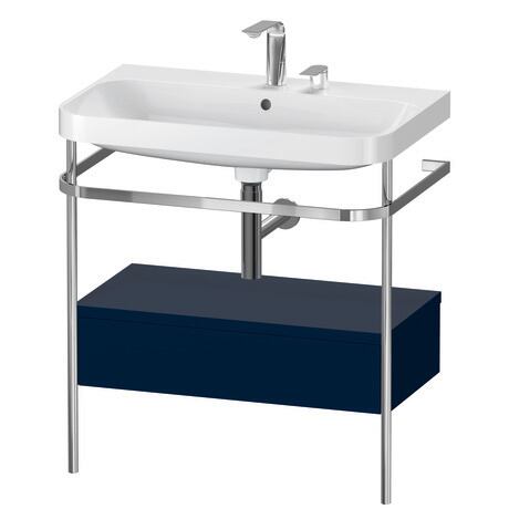 c-shaped Set with metal console and drawer, HP4842E9898 Night blue Satin Matt, Lacquer, Shelf material: Highly compressed MDF panel
