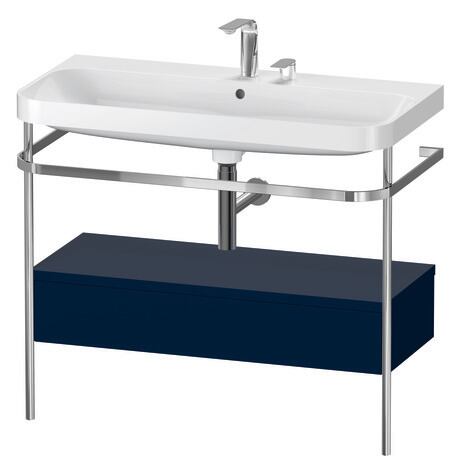 c-shaped Set with metal console and drawer, HP4843E9898 Night blue Satin Matt, Lacquer, Shelf material: Highly compressed MDF panel