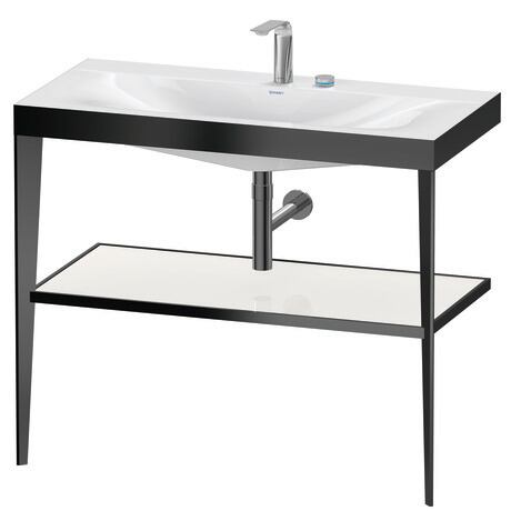 c-bonded set with metal console, XV4716EB285 Frame: Black Matt, Highly compressed three-layer chipboard