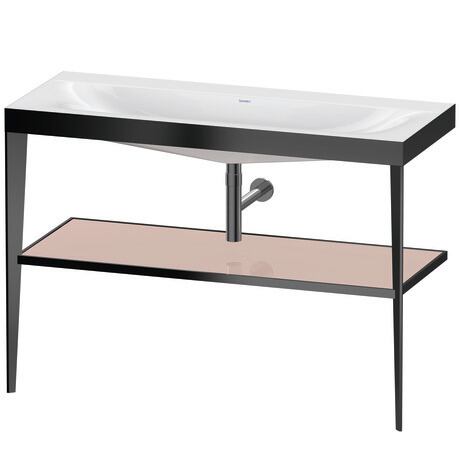 c-bonded set with metal console, XV4717NB210 Frame: Black Matt, Highly compressed three-layer chipboard