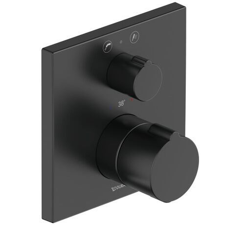 Bathtub thermostat for concealed installation, C15200013046 Black Matt, 150x150 mm