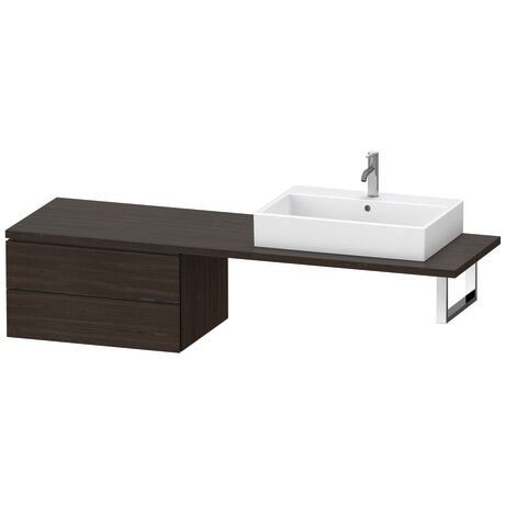 Meuble bas pour plan de toilette, LC585906969 Noyer brossé mat, Placage bois véritable