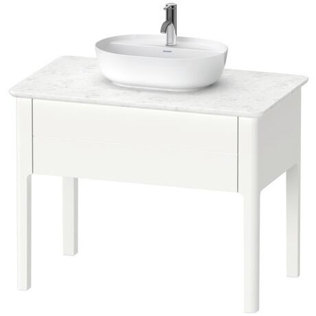 Meuble sous lavabo à poser pour plan de toilette, LU956403636 Blanc satiné, Laqué