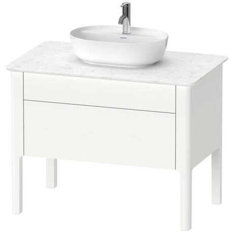 Meuble sous lavabo à poser pour plan de toilette, LU956903636 Blanc satiné, Laqué