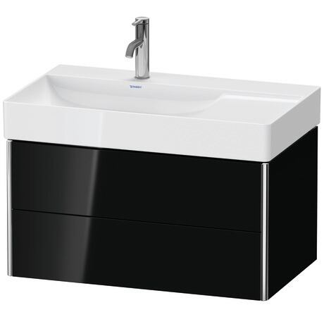 Meuble sous lavabo suspendu, XS416804040 Noir brillant, Laqué