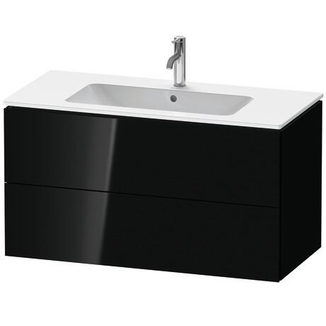 Vanity unit wall-mounted, LC624204040 Black High Gloss, Lacquer