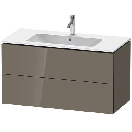 Vanity unit wall-mounted, LC624208989 Flannel Grey High Gloss, Lacquer