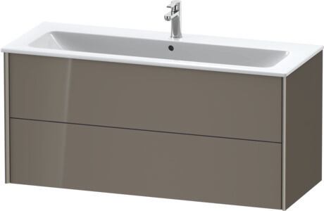 Vanity unit wall-mounted, XV41280B189 Flannel Grey High Gloss, Lacquer, Profile: Champagne