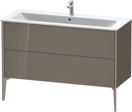 Vanity unit floorstanding, XV44840B189 Flannel Grey High Gloss, Lacquer, Profile: Champagne