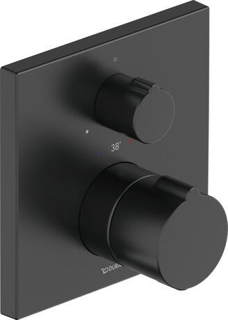 Ankastre termostatik duş bataryası, C14200015046 Siyah Mat, Akış hızı (3 bar): 20,5 l/min, 150x150 mm